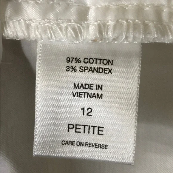 NWT NY & COMPANY 7th Avenue White Cotton Sateen Mid-Rise Bootcut Pants SIze 12P - Picture 5 of 10